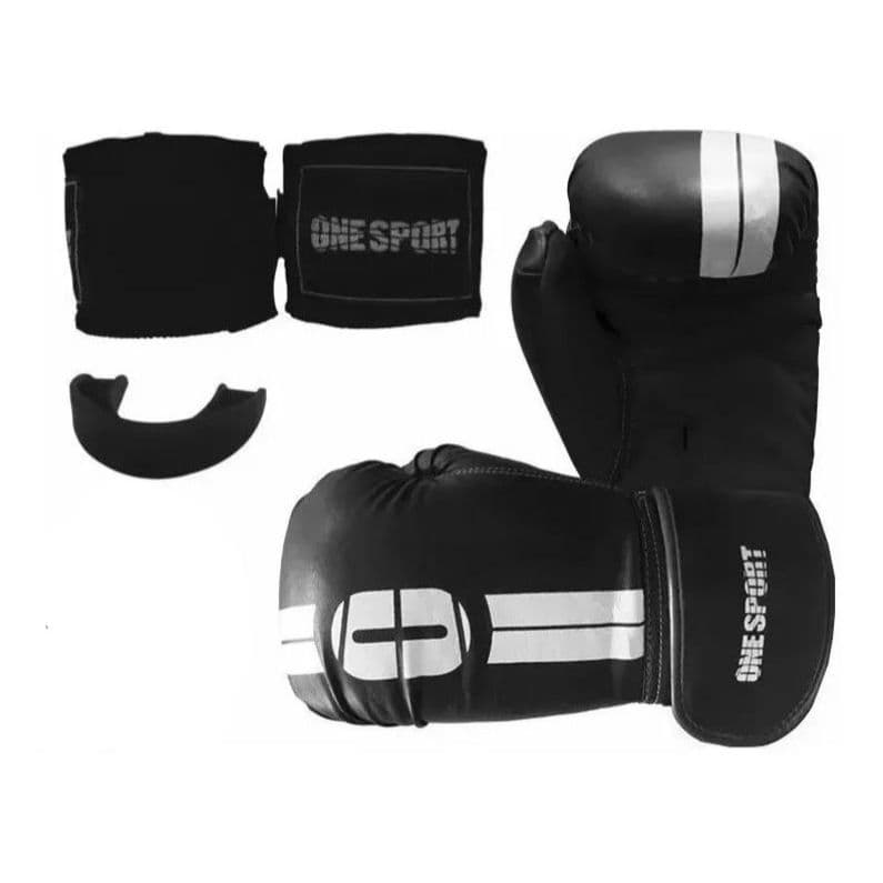 Kit Muay Thai Luva de Boxe + Bandagem Elastica + Protetor Bucal