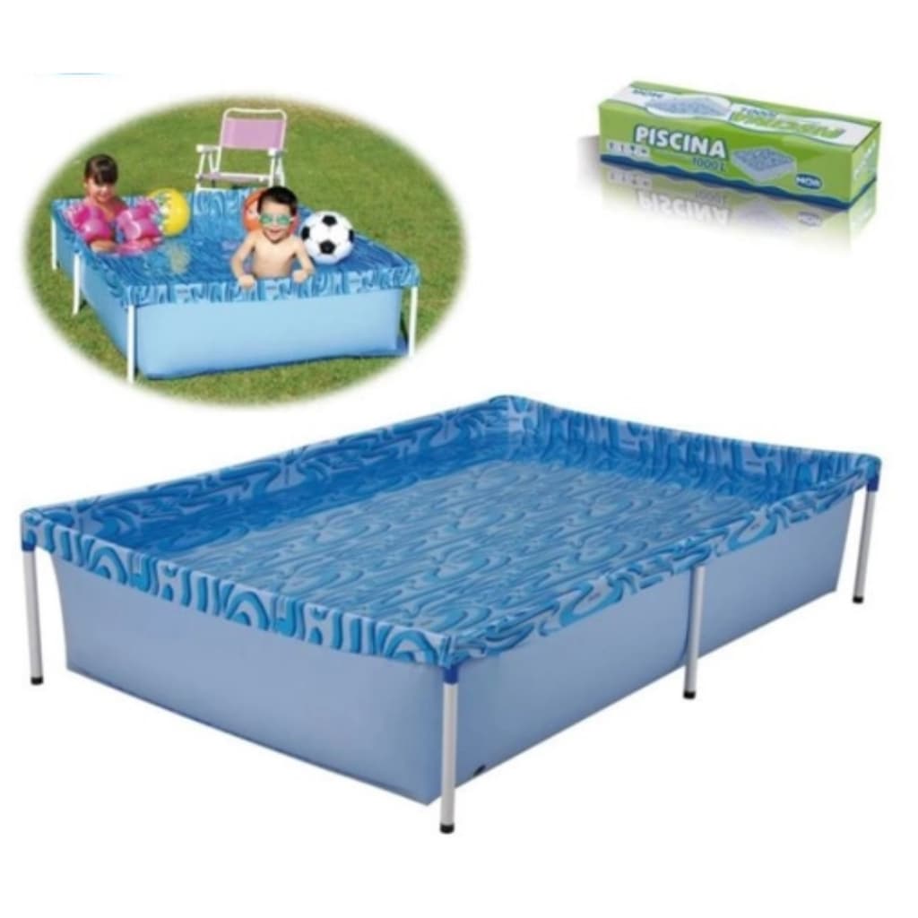 Piscina Infantil 1000 Litros Quadrada - Mor Cor Azul Água Azul Água