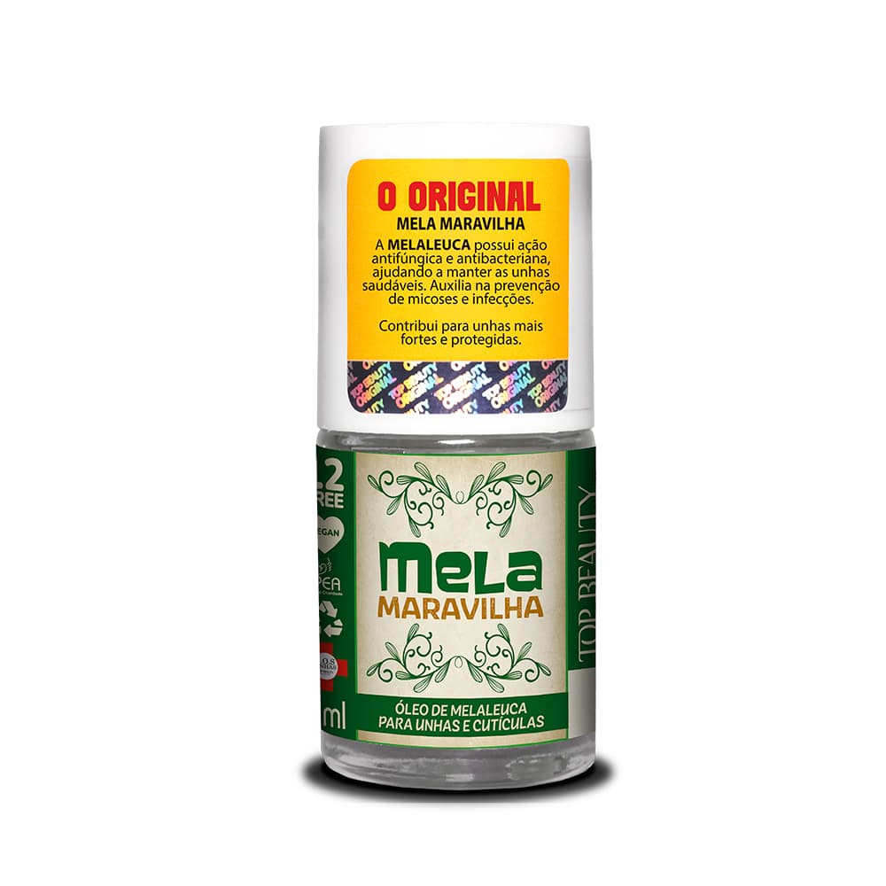 Base Óleo Mela Maravilha com Melaleuca Para Unhas e Cutículas Sos Unhas 12 Free top Beauty