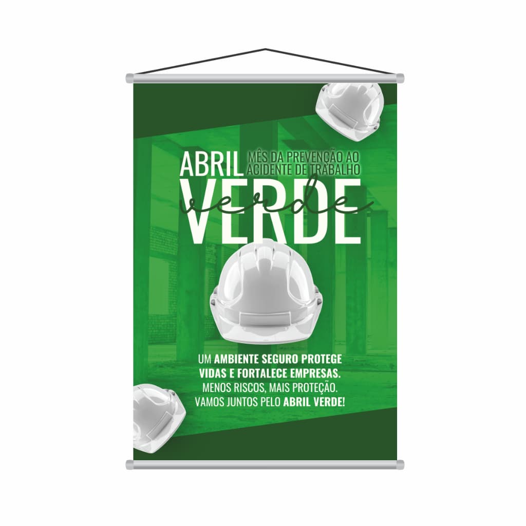 Banner Abril Verde Mês Prevenção Acidente De Trabalho