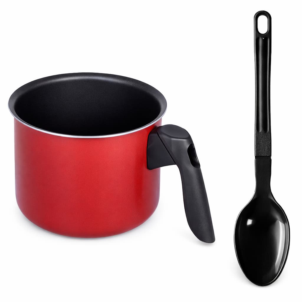 Canecão Leiteira Antiaderente Teflon 14cm cor Vermelho