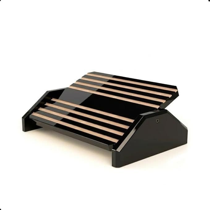 Apoio para os Pés Ergonômico Souza em MDF Black Piano Inclinável