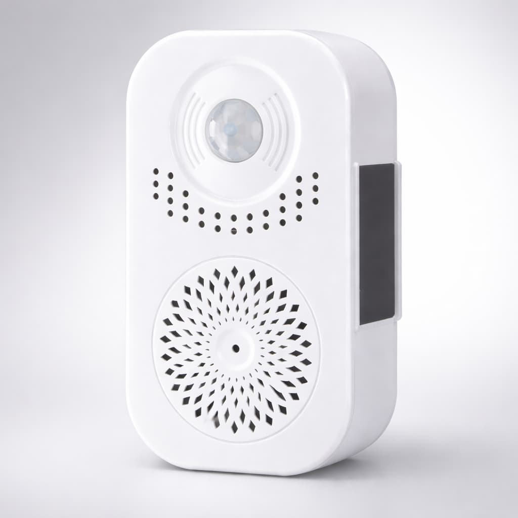 Campainha Sensor Presença com Voz Gravador Alarme Movimento Infravermelho