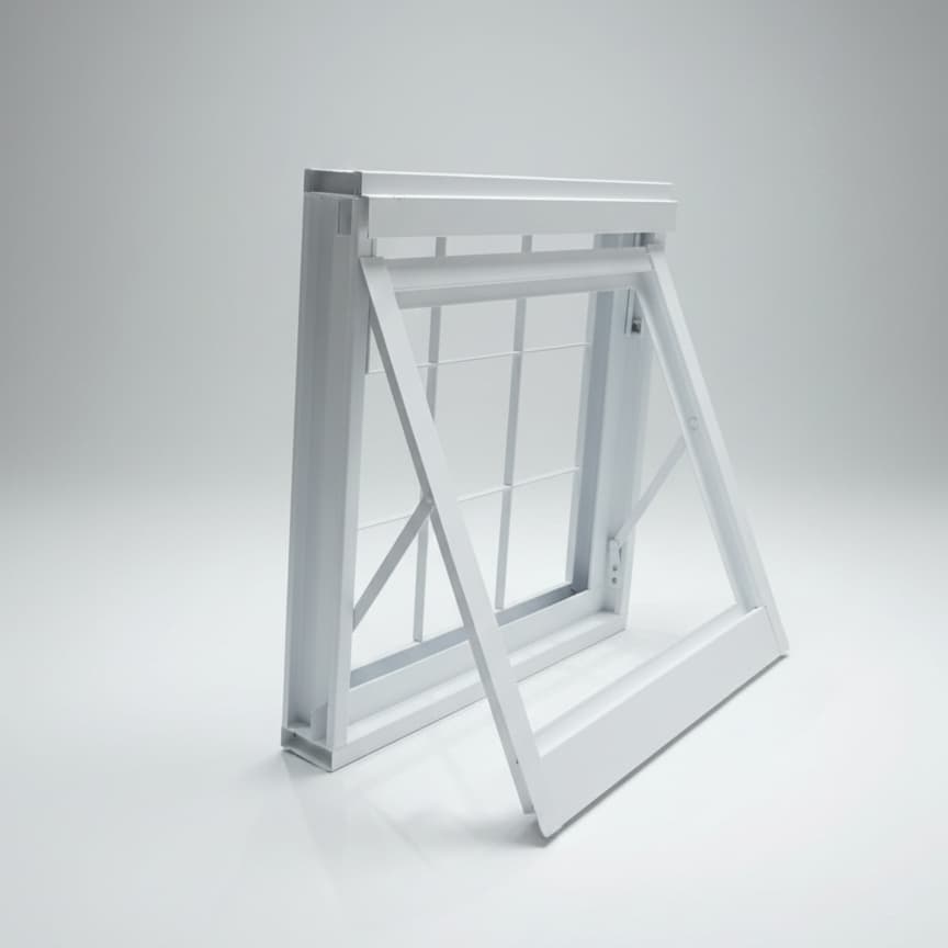 Vitrô Maxim-ar Alumínio Janela 50x50cm Com Grade Basculante P/ Banheiro Lavabo Lavanderia