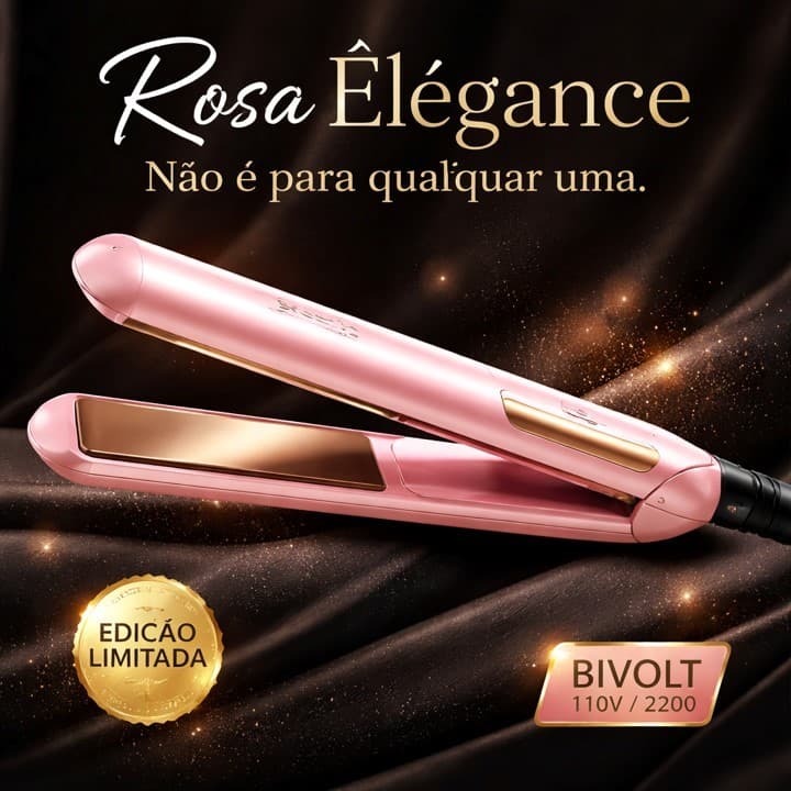 Chapinha Profissional Para Cabelo 50W Bivolt Rosa Prancha Alisadora Aquecimento Rápido Portátil Compacta Brilho Salão