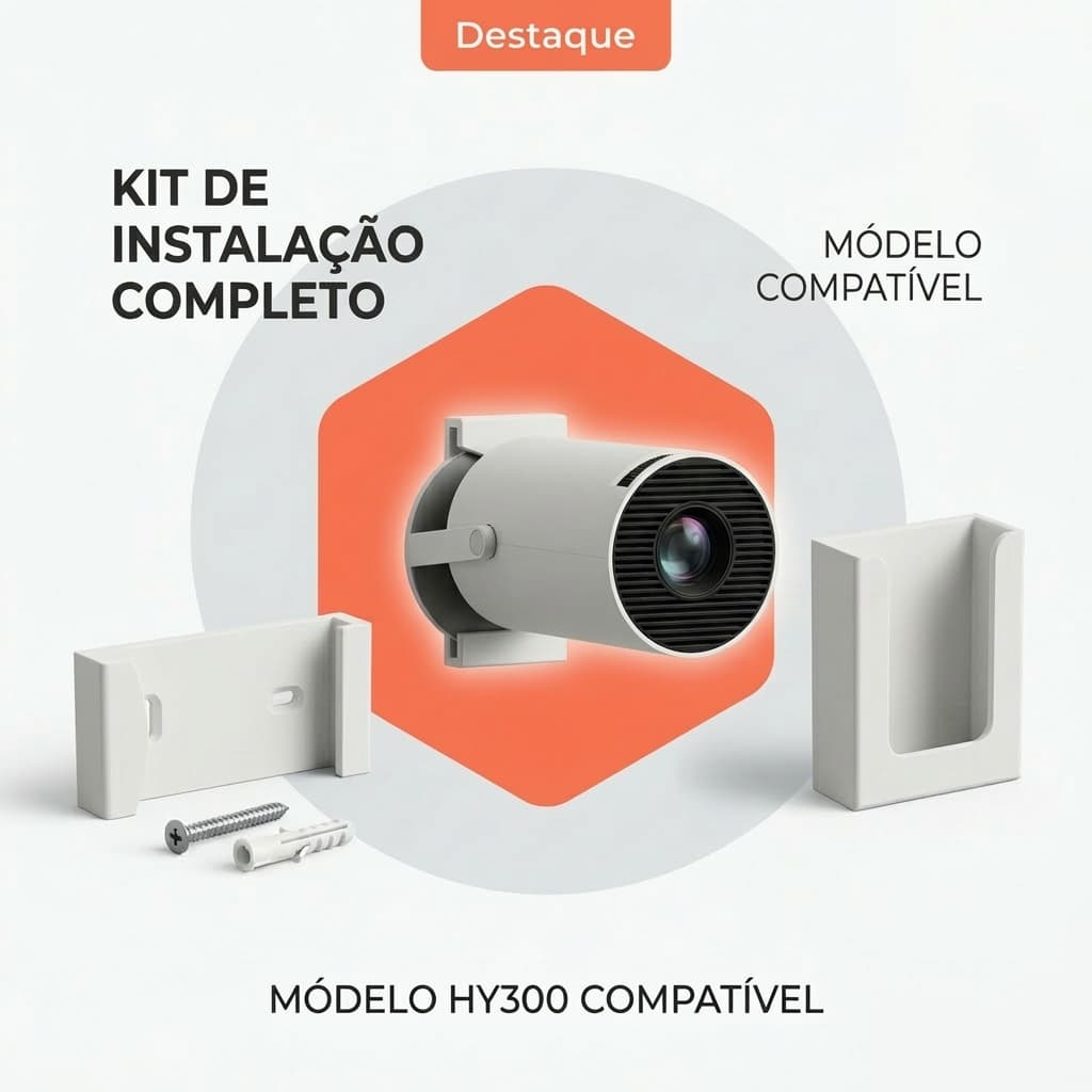 Kit Suporte Projetor Parede e Teto HY300 Magcubic Salange + Suporte De Controle