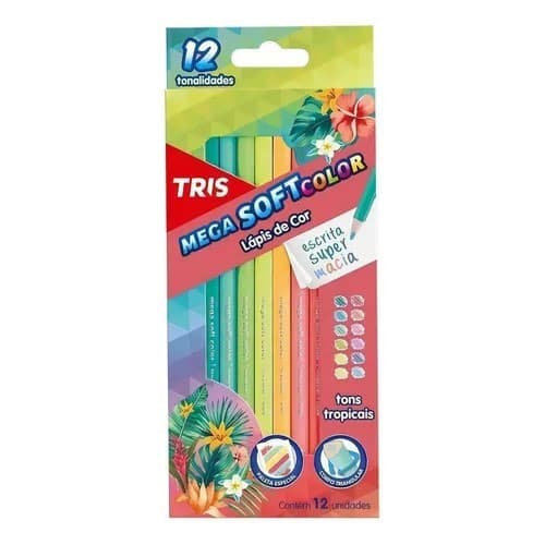 Lápis de cor Tons Tropicais TRIS Soft Color 12 cores