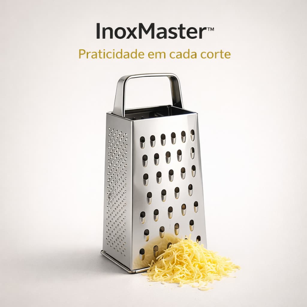 Ralador Inox 4 Faces Multiuso Profissional | Ralador de Queijo Legumes Frutas Aço Inox InoxMaster