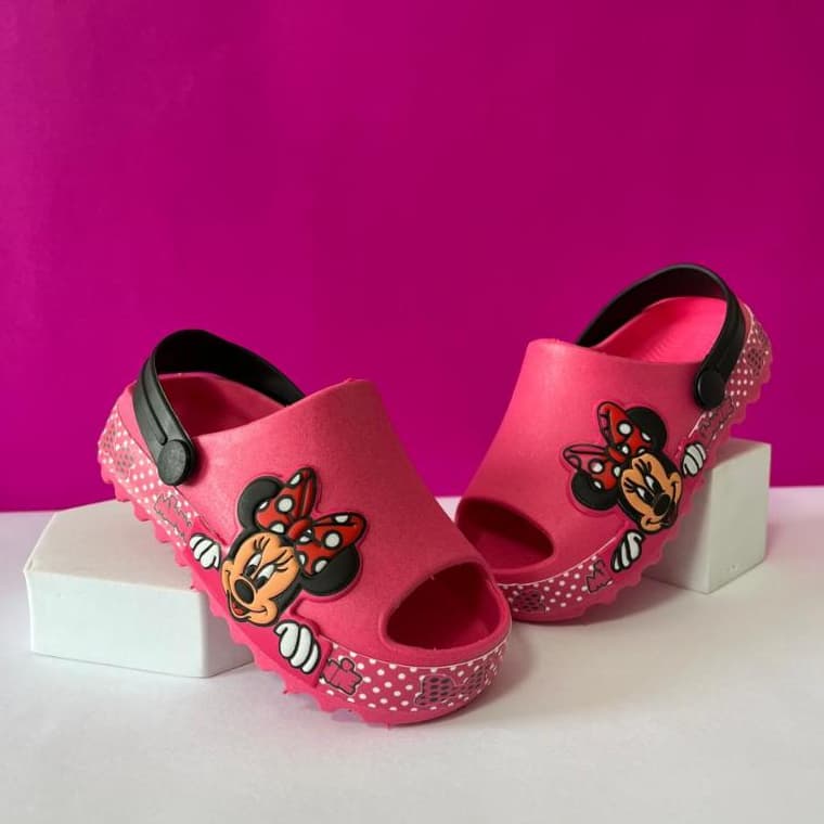 Sandália Infantil Minnie Slide Baby Menina Solado Confortável e Antiderrapante Escolar