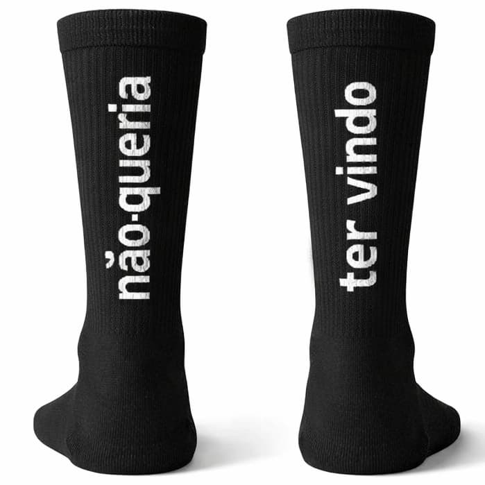 KIT Meias Frases para Treino Academia Algodão Cano Alto Unissex ENVIO RÁPIDO (não queria ter vindo)
