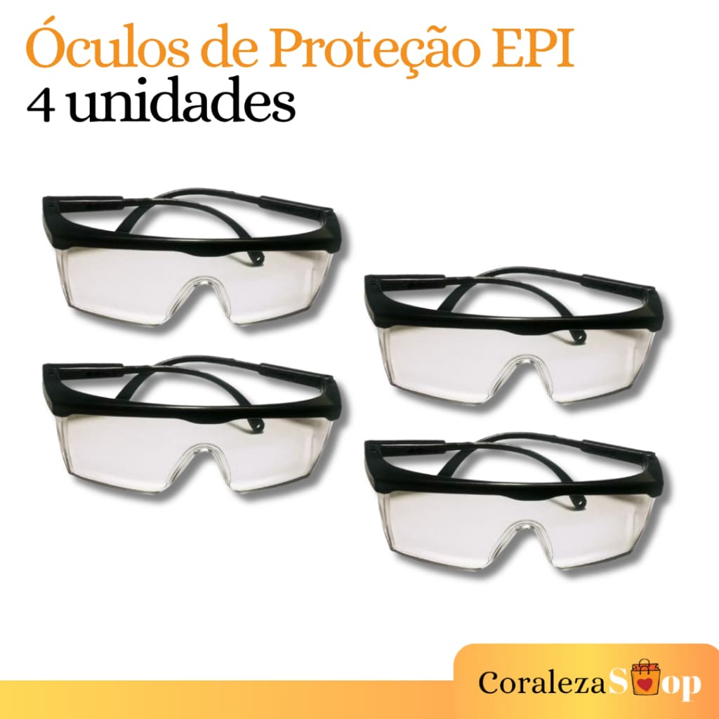 4 Óculos de Proteção - Sky Clear Delta Plus | EPI Lente Incolor de Policarbonato