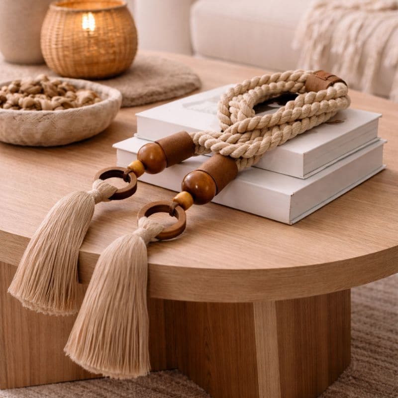 Colar de mesa boho chic, Centro de mesa, Corrente decorativa, adorno decorativo, escultura decorativa, sala, aparador