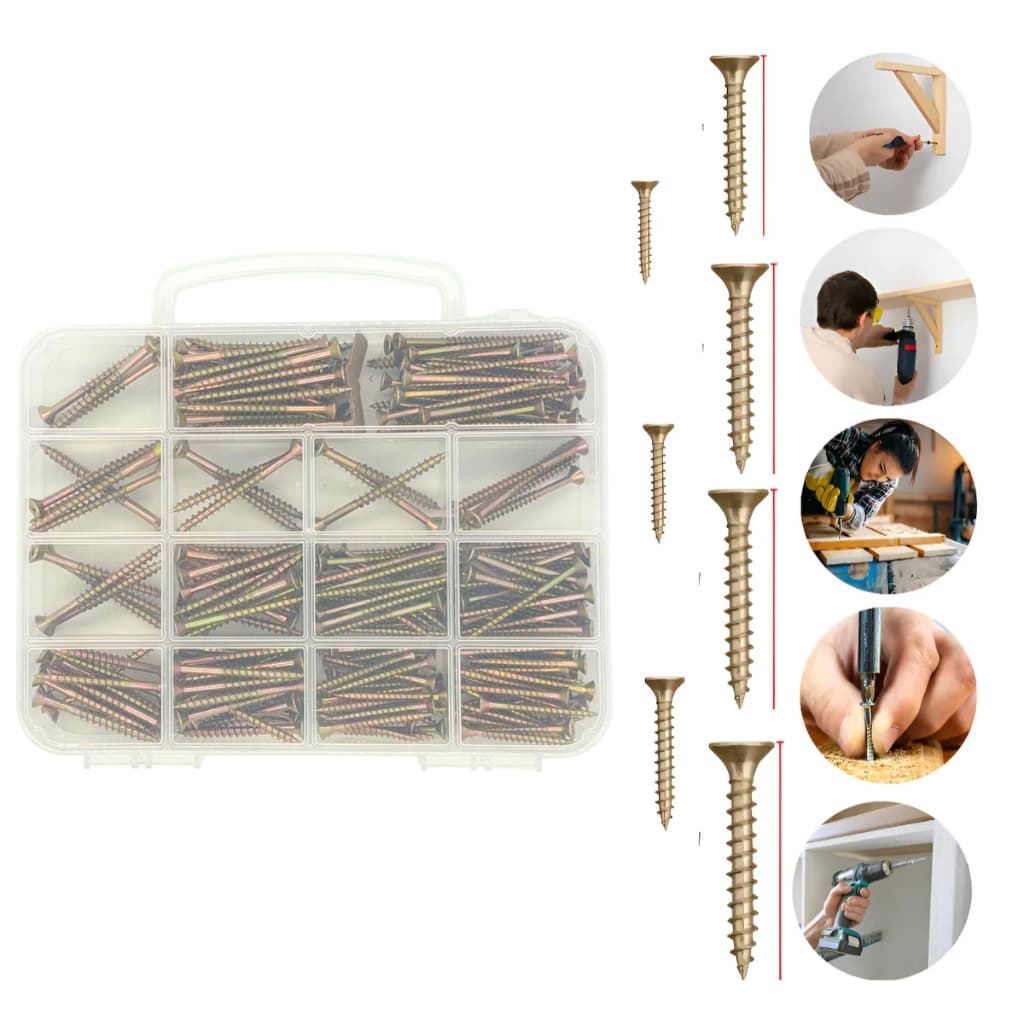 Kit De Parafusos 5x50 5x60 5x70 6x60 6x70 Com Maleta Organizadora 250 Peças