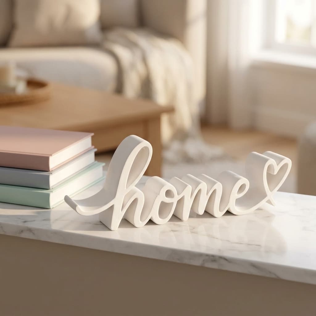 Palavra Home Enfeite Minimalista Luxo Para Sala Premium