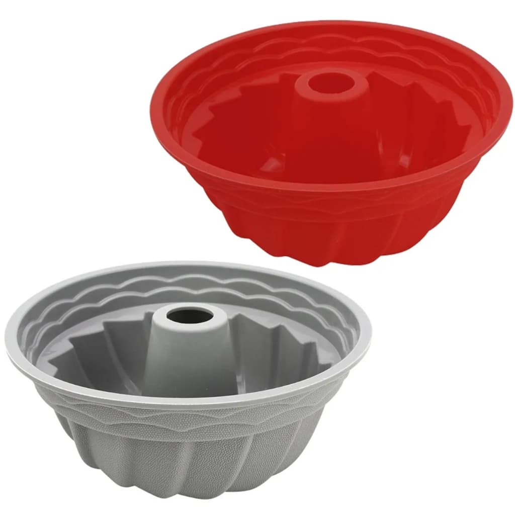 Forma de Bolos Pudins com Furo de Silicone Redonda Resistente ao Calor, Airfryer, Forno Antiaderente