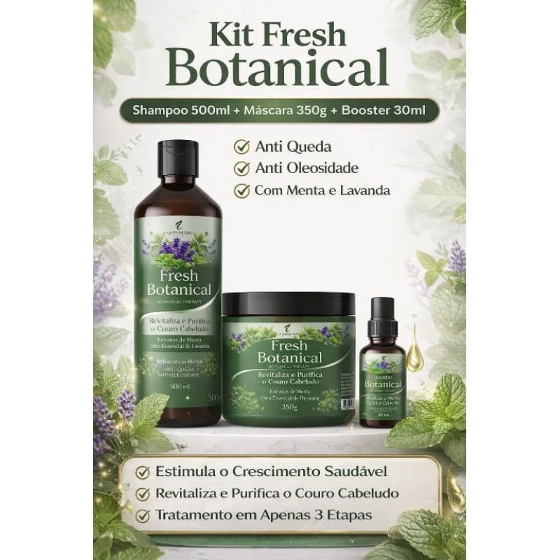 kit Hidratação capilar Fresh Botanical, Anti-queda e anti-oleosidade