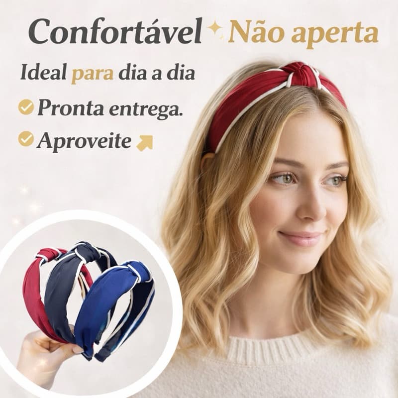 Tiara turbante Acessório Feminino | Confortável | Não Aperta | Ideal para Dia a Dia e Looks Casuais