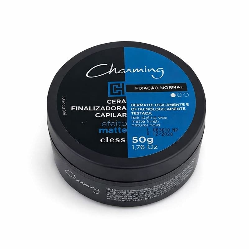 Cera Capilar Charming Cless 50g Fixação Normal Efeito Matte Pomada Modeladora Masculina Sem Brilho