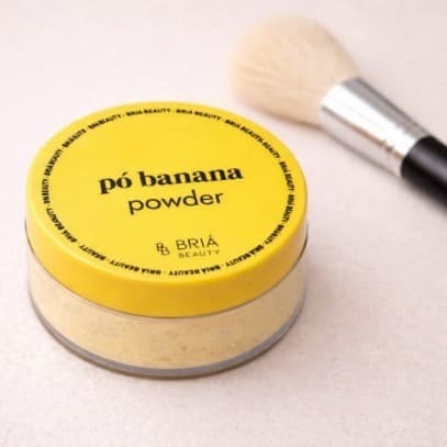Pó Banana Briá Beauty Matte Controle Oleosidade Fixador Maquiagem Profissional