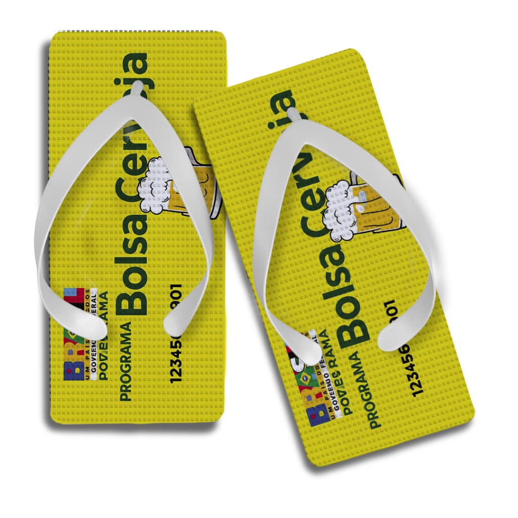 Chinelo Quadrado Programa Gelada Amarelo MEME Churrasco