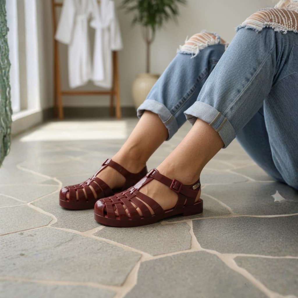 Rasteirinha Feminina Sandália Estilo Retro Palmilha confortável