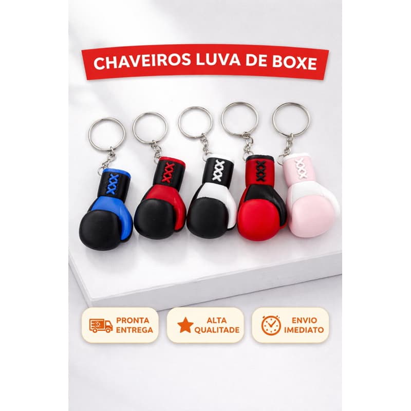 Chaveiro Luva de Boxe Muay Thai 6cm Mini Luva Decorativa Academia Fitness Presente Criativo