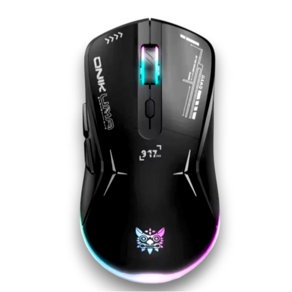 Mouse Gamer Sem Fio Onikuma CW917  PRETO Recarregável 2.4G  RGB  Até 4800DPI 6 Botões