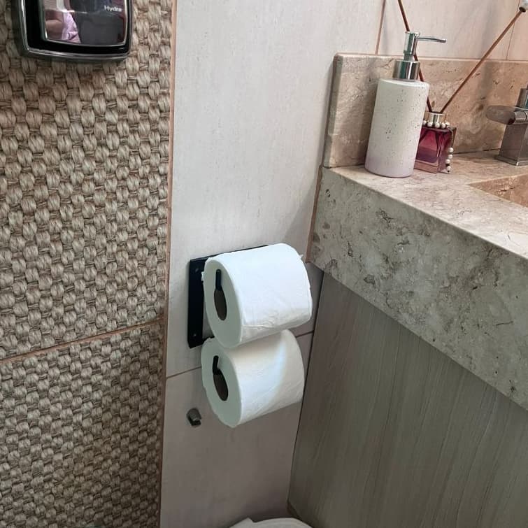Suporte Porta Papel Higienico Duplo de Parede