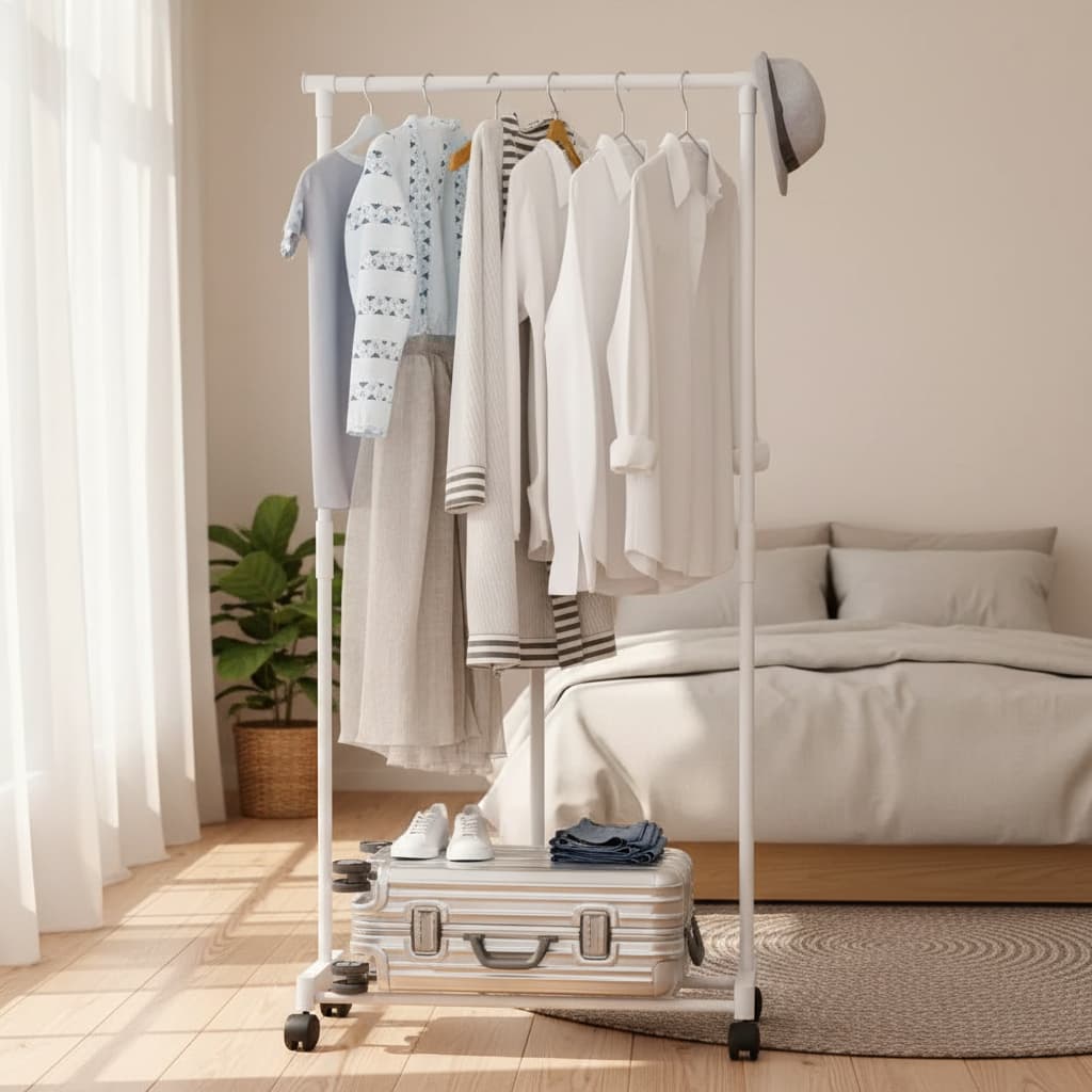 Arara Multiuso Para Roupas com Sapateira Cabideiro Organizador Closet Quarto Lavanderia Resistente