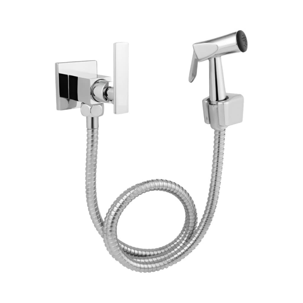 Ducha Higiênica Redonda Metal Cromado Completa Gatilho Flexível 1,20 M Chuveirinho