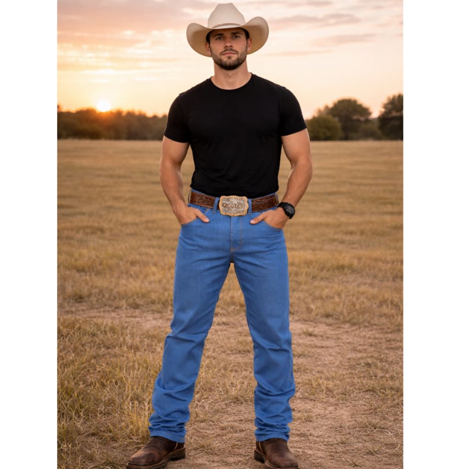 Calça Country Masculina Rodeio Com Elastano Premium Rodeio