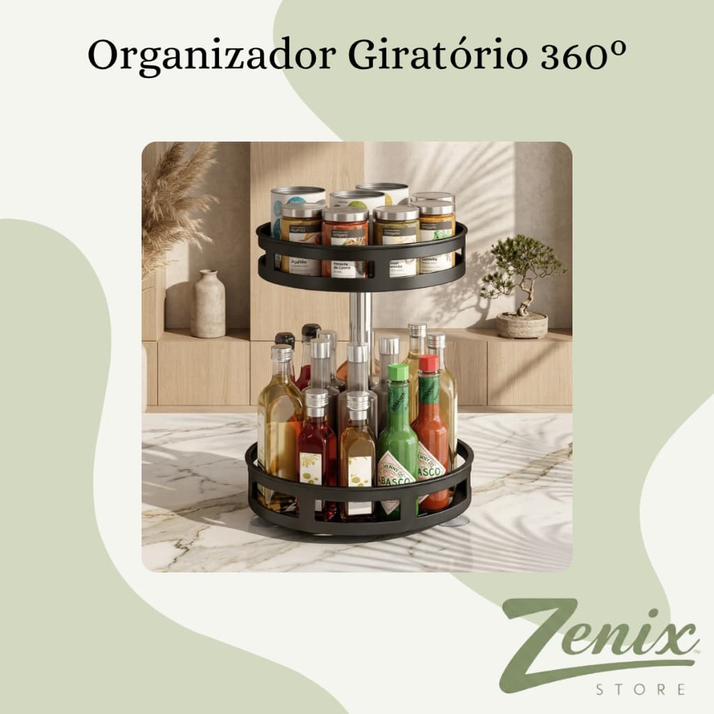Organizador De Maquiagem Giratório 360 Suporte Cosméticos Bancada Banheiro Quarto Multiuso