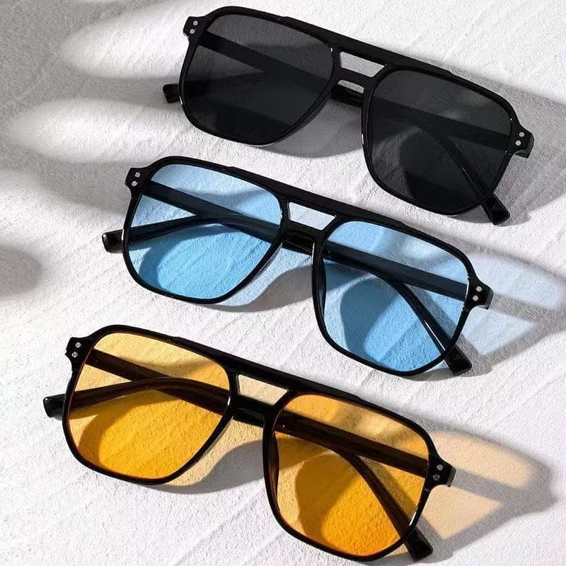 Óculos De Sol Feminino Lentes Marrom Amarela Blogueira Influencer Quadrado Proteção UV