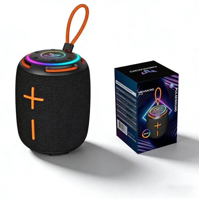 Caixa De Som Portátil Bluetooth 5.3 Potente Bateria De Longa Duração A Prova D'água Luzes Coloridas MD-B08