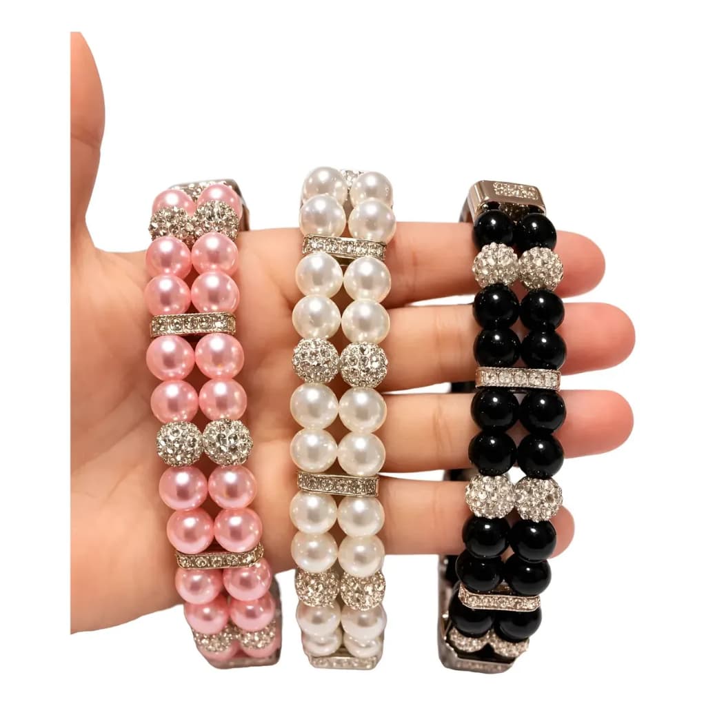 Coleira Luxo Para Cachorro Com Pérolas  E Strass EleganteColeira Luxo Para Cachorro Com Pérolas  E Strass Elegante Colei