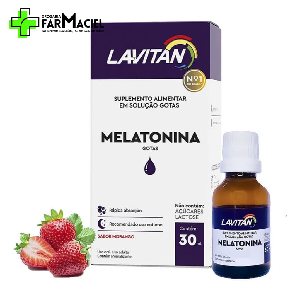 Lavitan Melatonina Gotas 30ml Sabor Morango Cimed