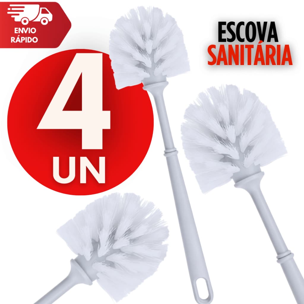 Combo Escova Sanitária Para Vaso Limpeza do Banheiro Cerdas Resistentes Higiênica Durável Utilidade