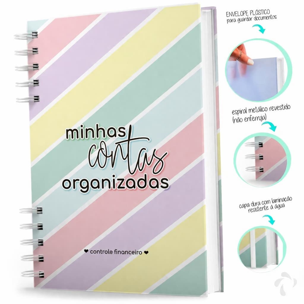 Caderno Planner Controle Financeiro - Minhas Contas Organizadas Capa Dura
