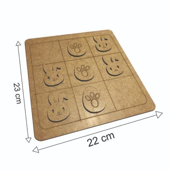 Kit Jogo da Velha Coelho Páscoa MDF Tabuleiro Brinquedo Lembrancinha Infantil Presente Educativo Montessori Divertido