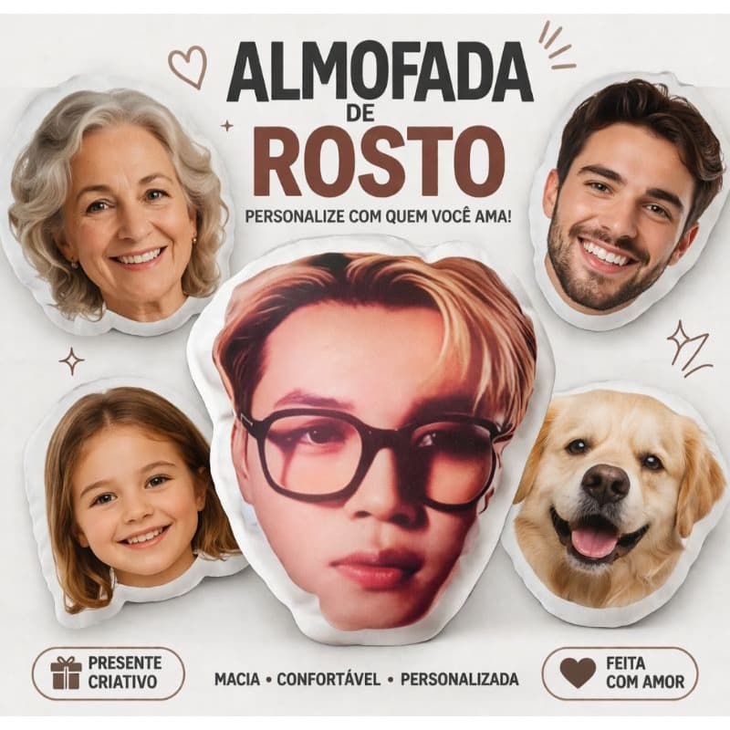 ALMOFADA COM FOTO SÓ DO ROSTO 29cm