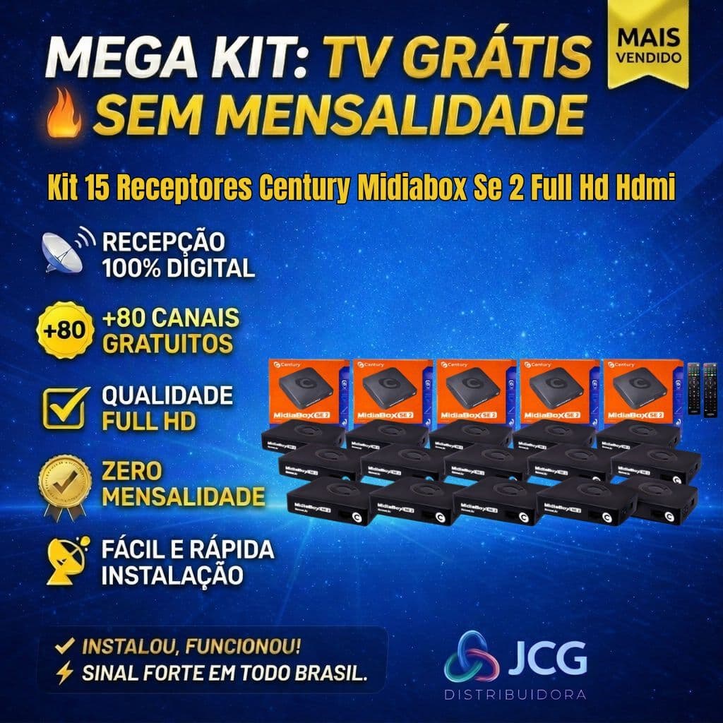 Kit 15 Receptores Century Midiabox Se 2 Full Hd Hdmi