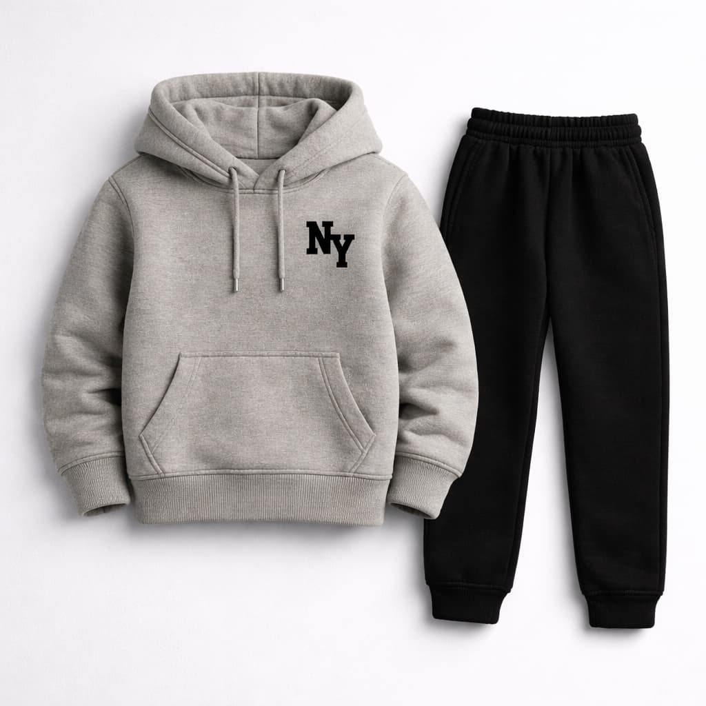 Kit Conjunto Moletom Masculino Estampado Casaco Masculino  Blusa de Frio Flanelada Conjunto Infantil