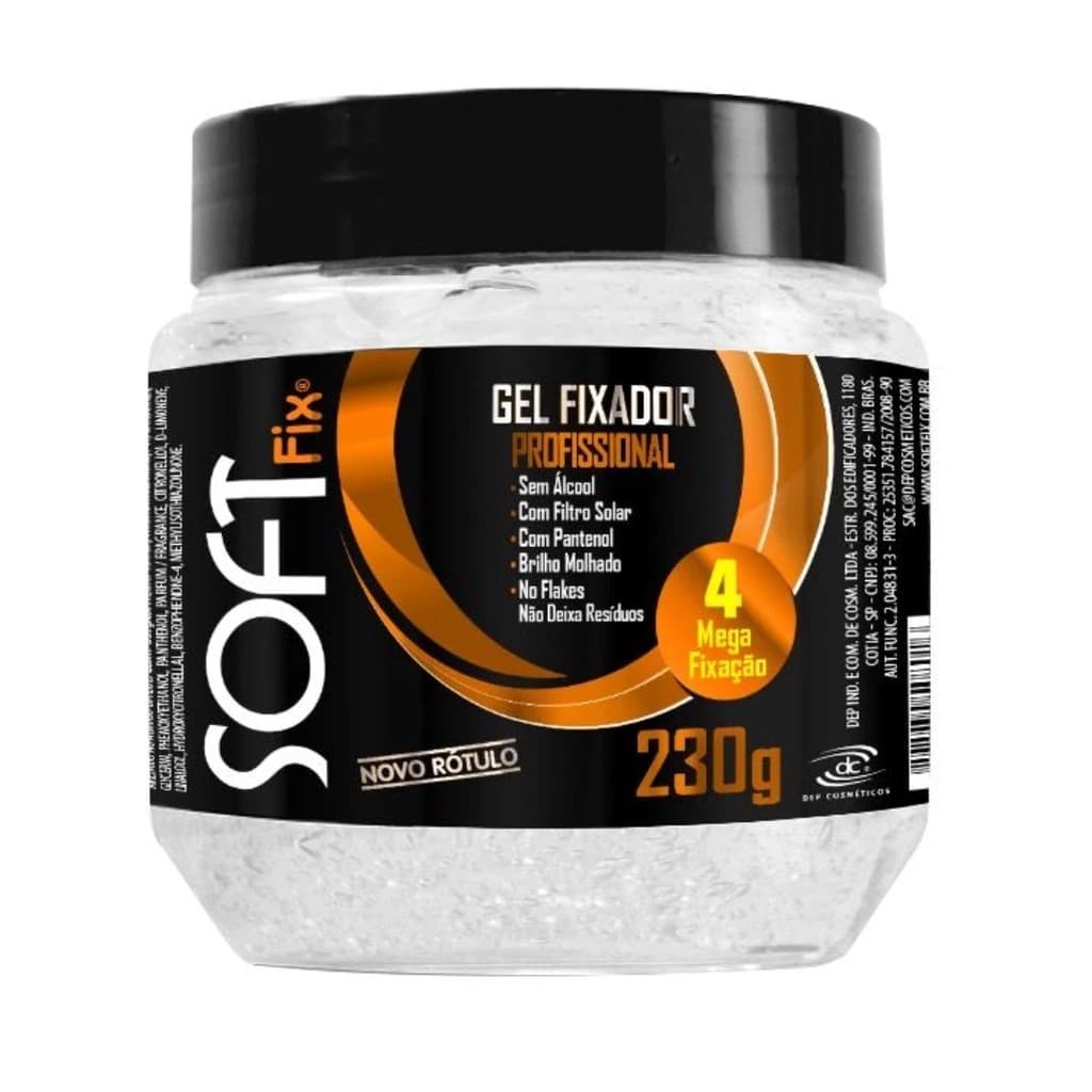 GEL FIXADOR SEM ALCOOL COM PANTENOL INCOLOR 230GR - SOFTFIX