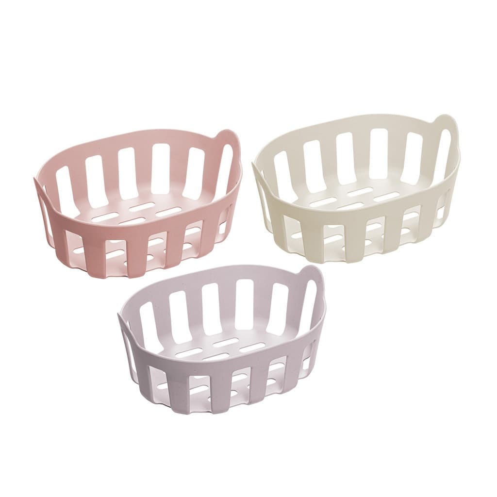 Cesto Organizador Multiuso PP + Bambu 27x20cm Lyor - Armários Banheiro Lavanderia Decoração
