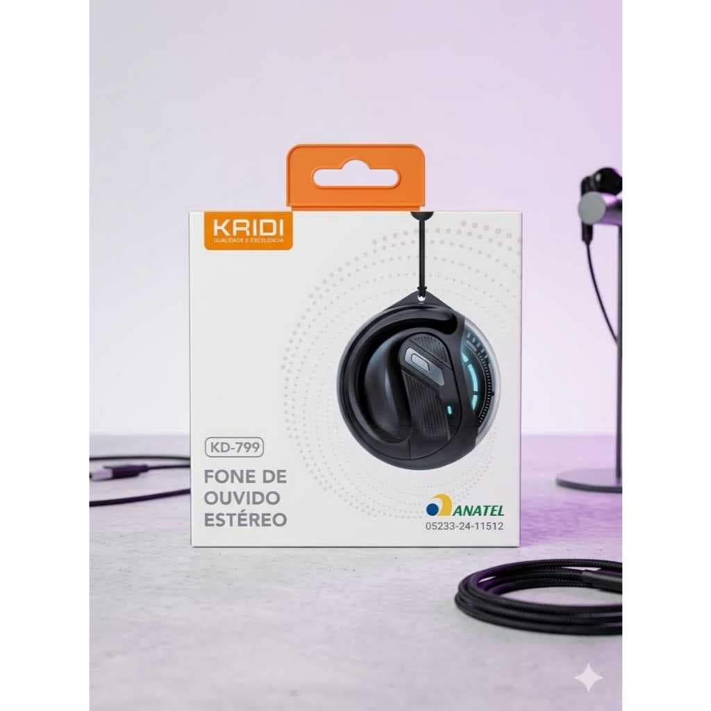 Fone De Ouvido ORIGINAL Sem Fio Bluetooth 5.3 TWS Touch Kaidi KD-799