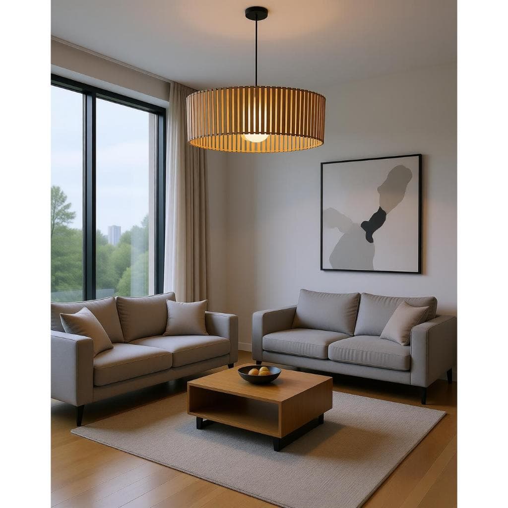 Luminária Pendente Zepelim Modelo Ripado -