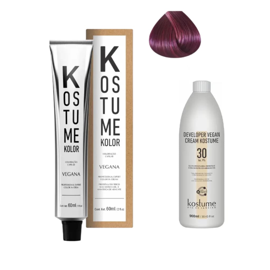 Kit Tinta + Água Oxigenada Vegana Marsala 8.26 Kostume Kolor