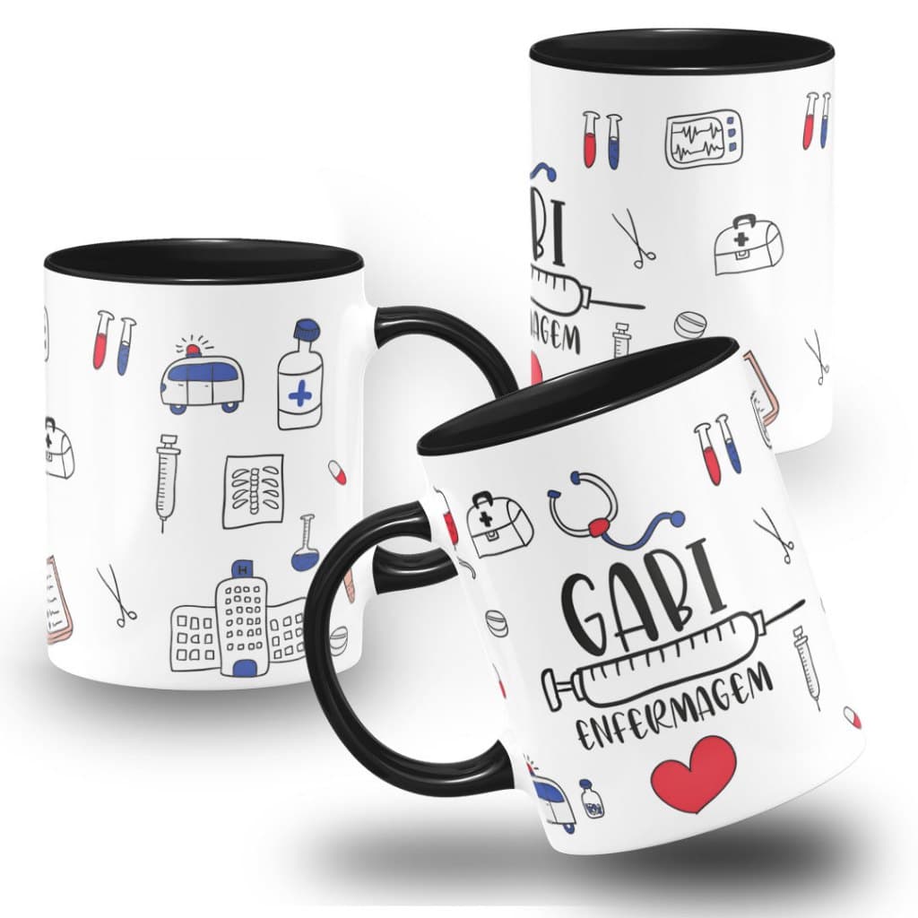Caneca - Enfermagem Seringa - Colorida