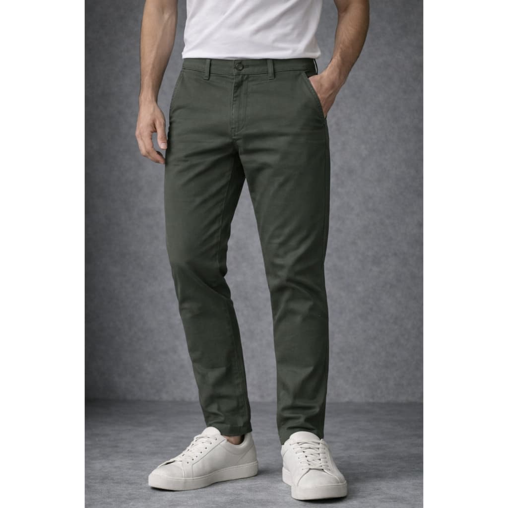 Calça Masculina Verde Bordo Slim Fit com Elastano – Conforto, Estilo e Caimento Perfeito