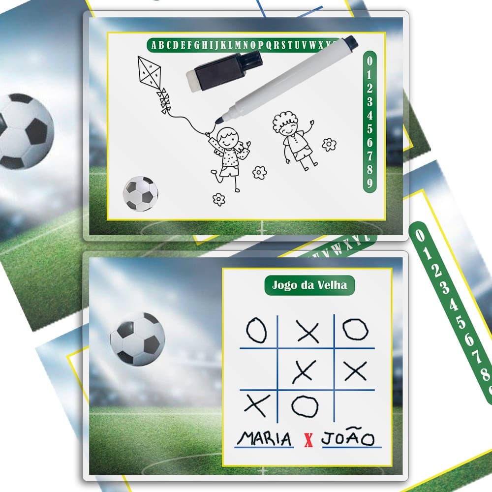 Kit 15 Unidades De Lembrancinhas Lousa Magica Para Aniversario Envio imediato No Tema Futebol